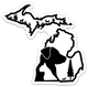 Pets - Outline - Michigan - Waterproof Sticker 3" X 3"