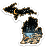 Twigs of Michigan - Starry Camp Night - Michigan - Waterproof Sticker (3