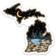 Twigs of Michigan - Starry Camp Night - Michigan - Waterproof Sticker 3" X 3"