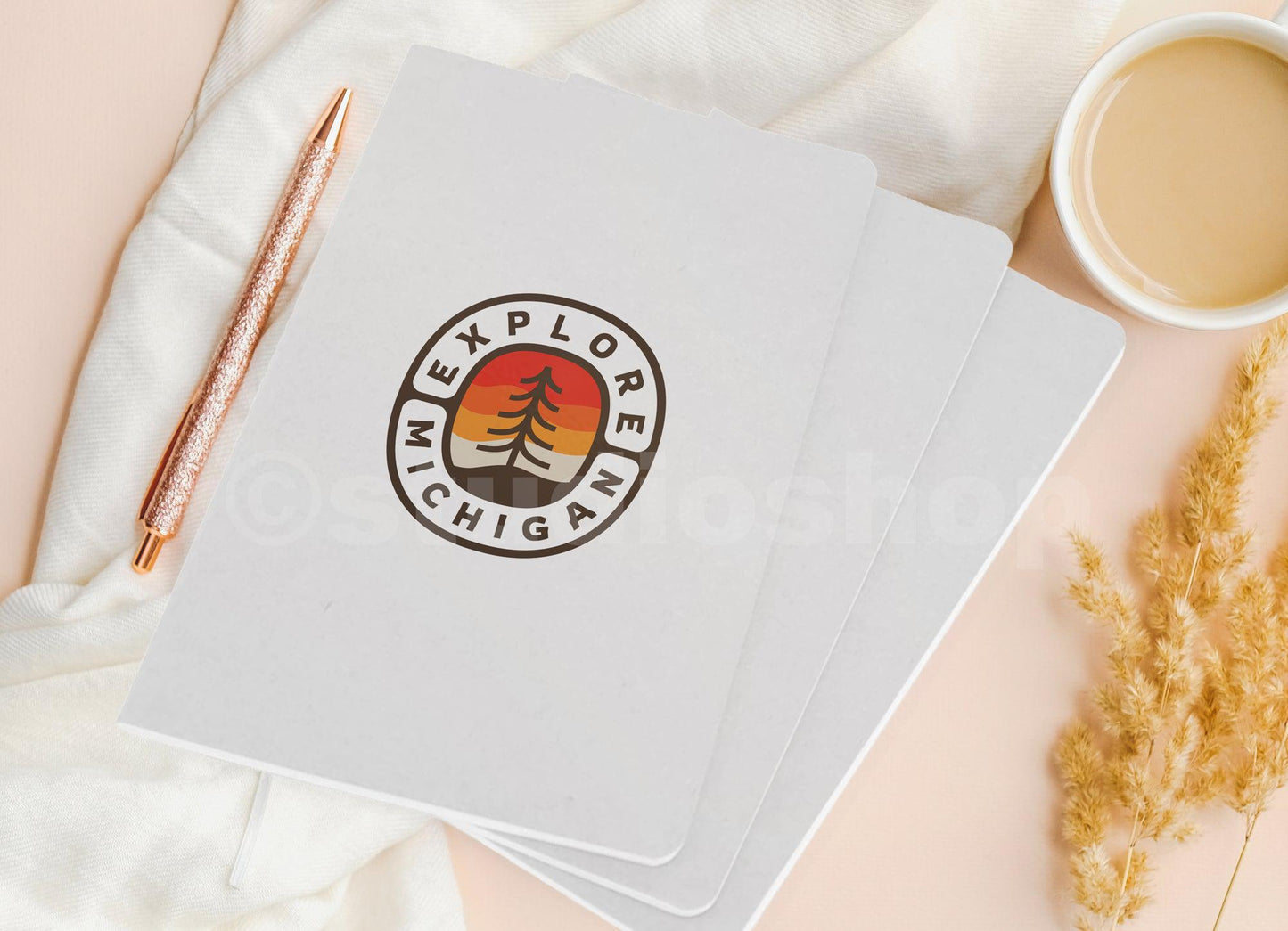 Explore Michigan Sunset - Badge - Michigan - Pocket Journal