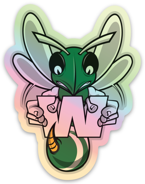 Hornet w/'W' - Holographic -  Waterproof Sticker - 3" x 2.3"