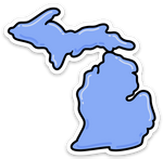 Balloon - Michigan - Waterproof Sticker (3