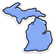 Balloon - Michigan - Waterproof Sticker 3" X 3"