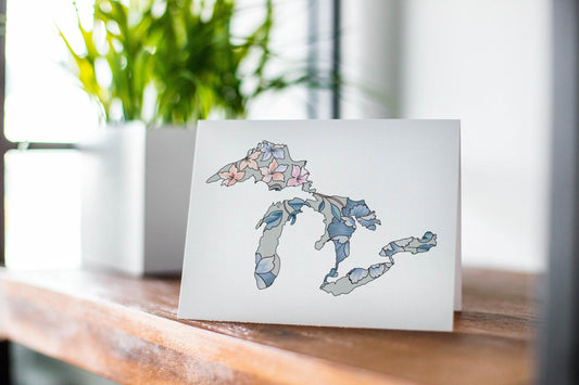 Branch Floral -Gray - Great Lakes Greeting Card