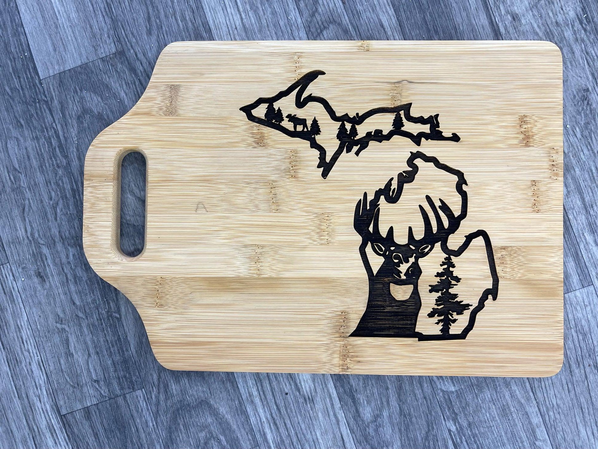 Deer Michigan Medium Wooden Engraved Cutting Board