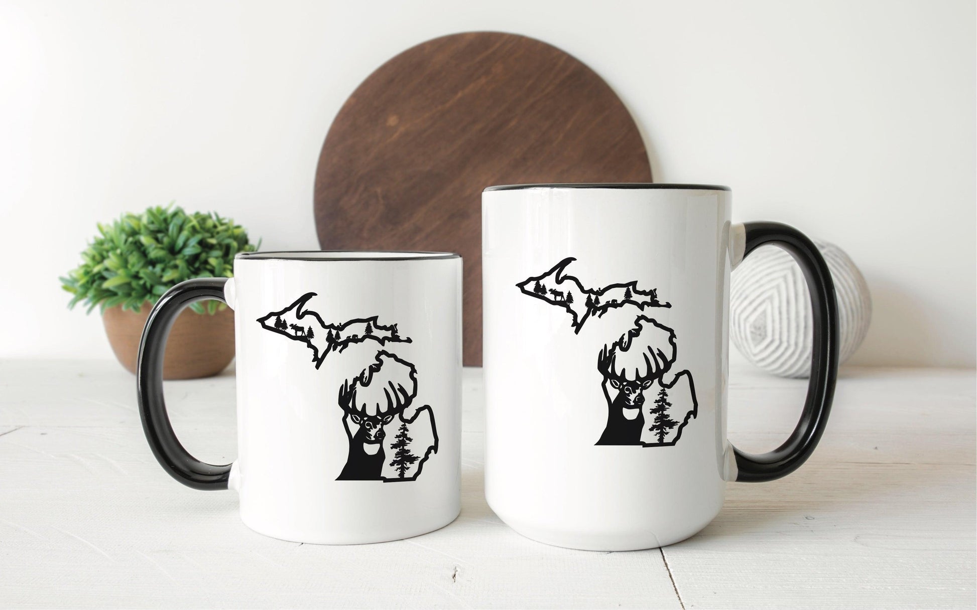 Deer - Outline - Michigan - Mug