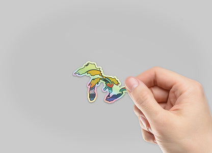 Great Lakes Waves Waterproof Sticker