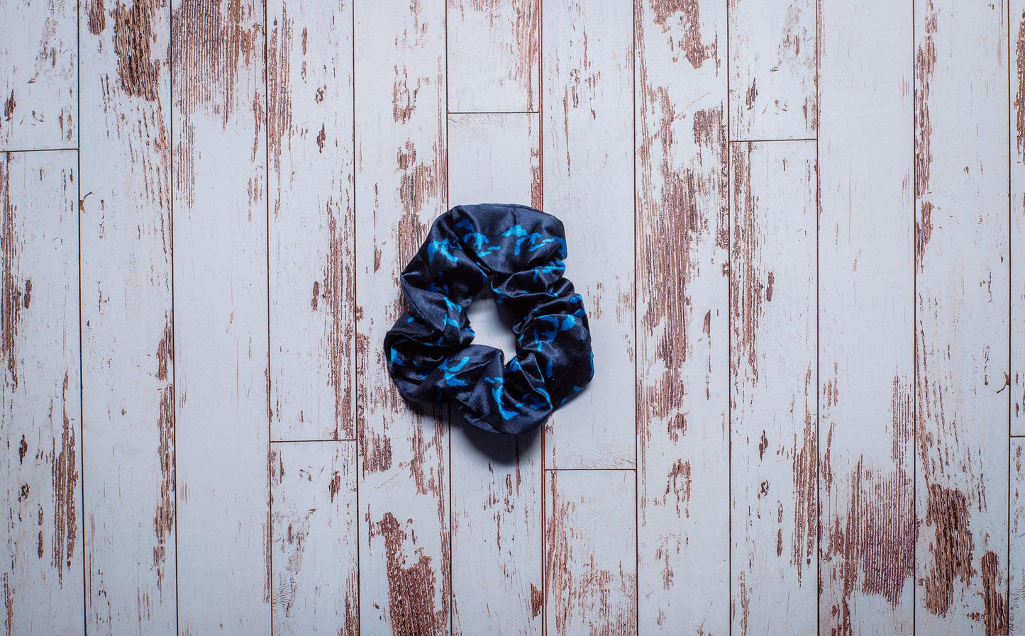 Great Lakes Blue Satin Scrunchie