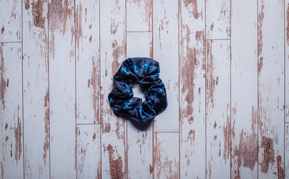 Great Lakes Blue Satin Scrunchie