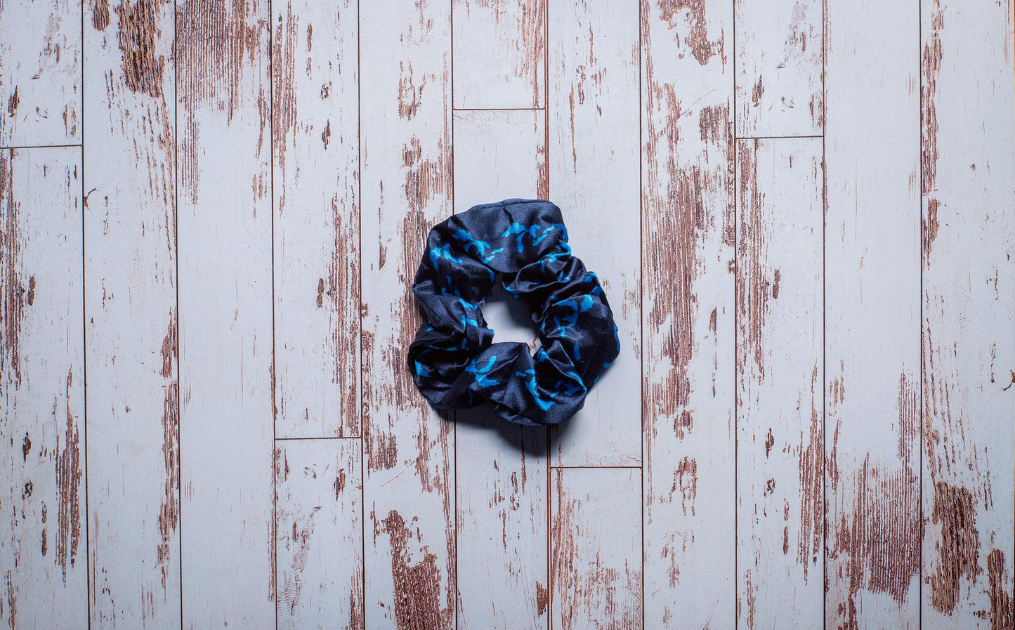 Great Lakes Blue Satin Scrunchie