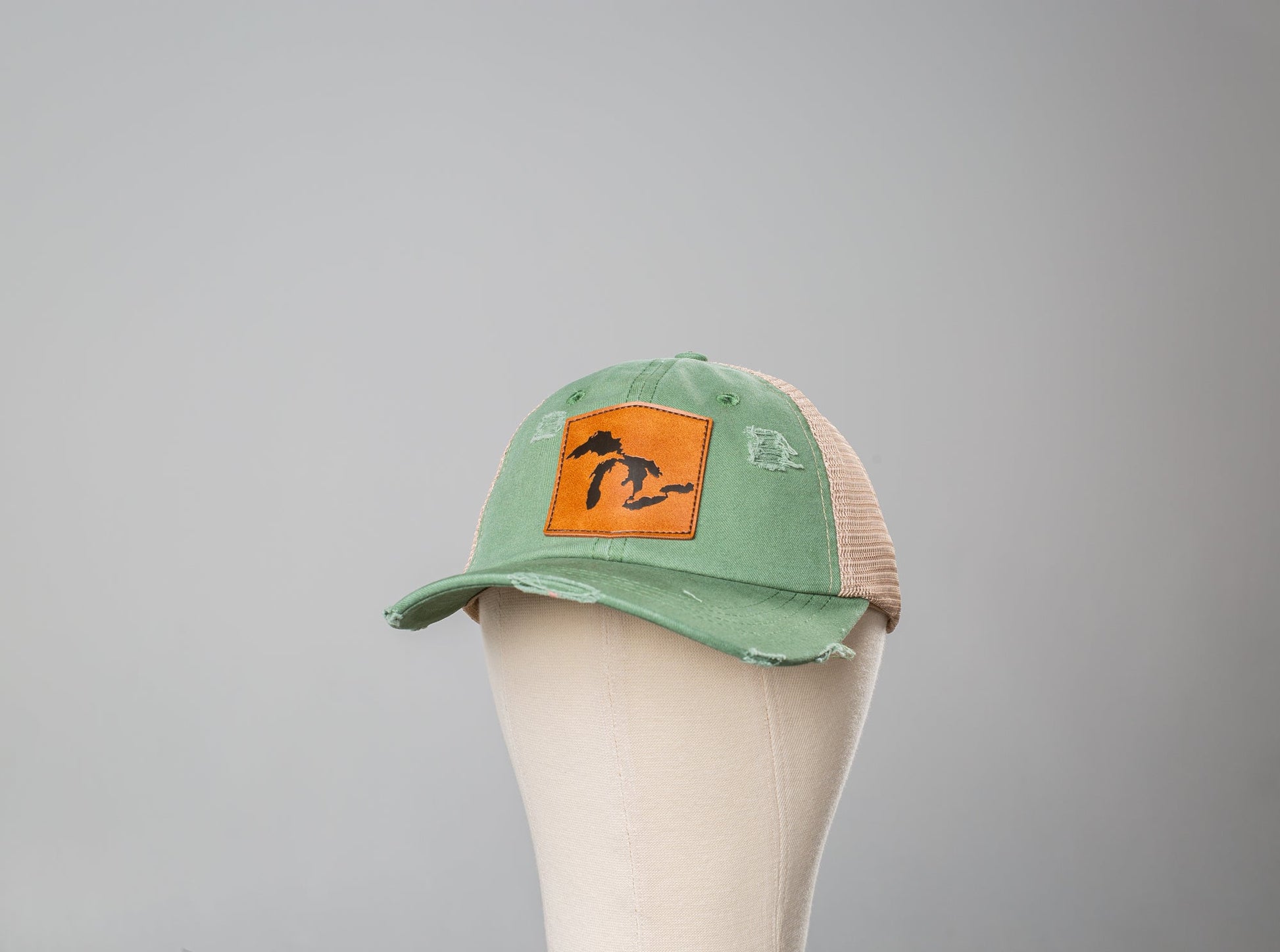 Great Lakes - Faded Green - Leather Patch Hat