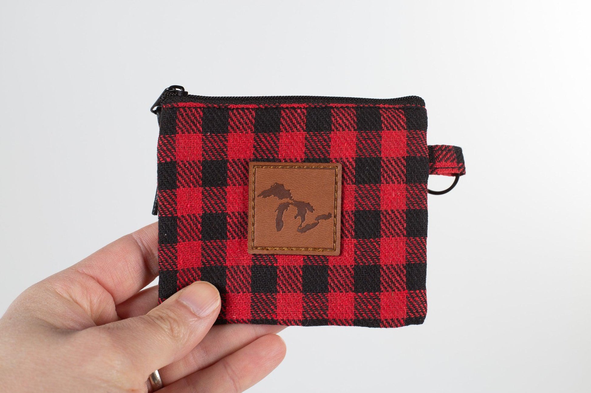 Great Lakes Leather Patch - Plaid Coin Pouch