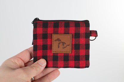 Great Lakes Leather Patch - Plaid Coin Pouch