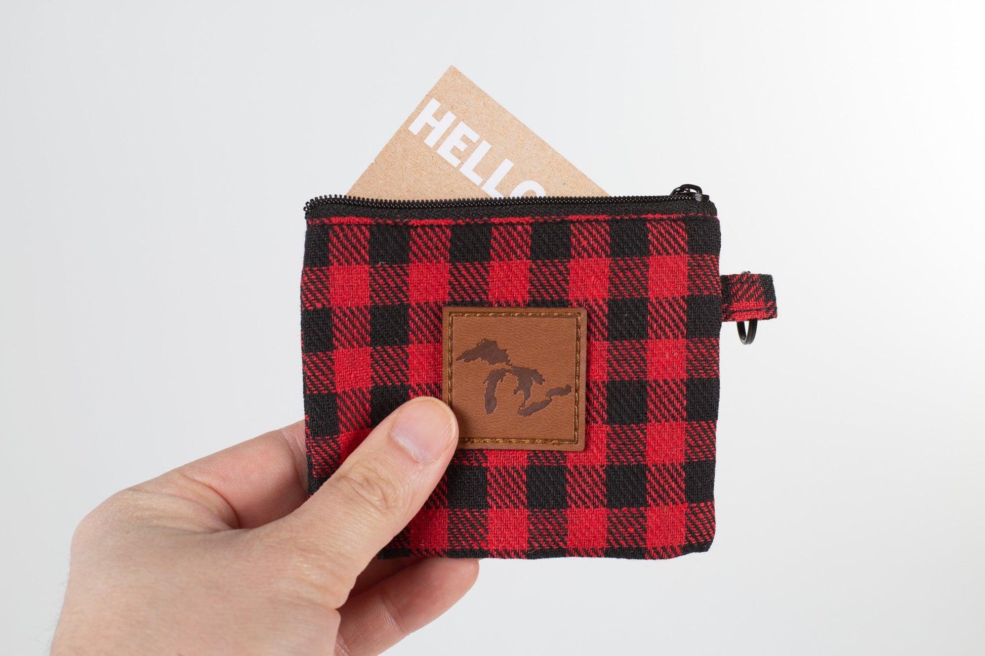 Great Lakes Leather Patch - Plaid Coin Pouch