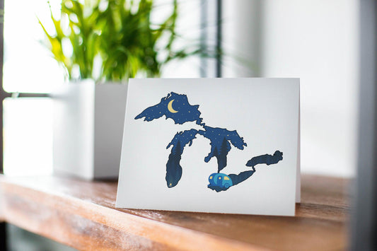 Great Lakes Night Camper Greeting Card