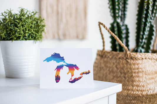 Great Lakes Sunset Two Greeting Card