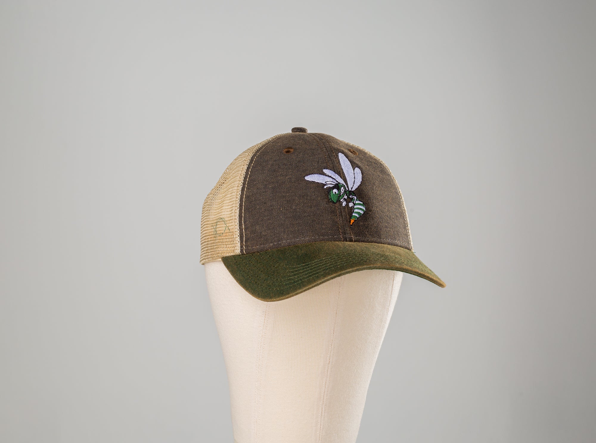 Hornet Embroidered Hat - Black Cross Mesh