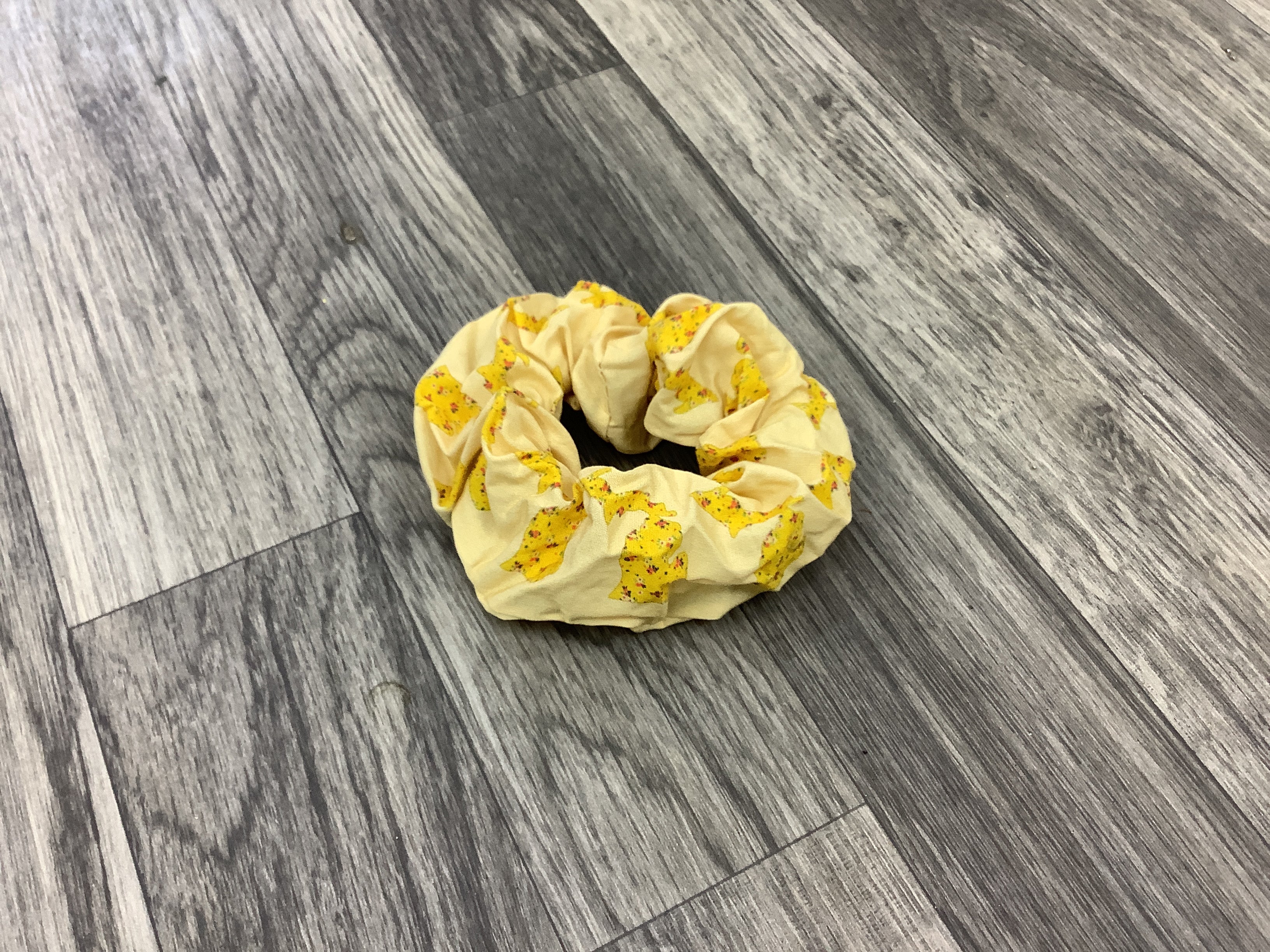 Yellow Floral Michigan Cotton Scrunchie