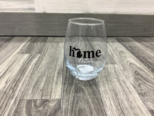 "Home - Michigan - 15Oz Stemless Wine Glass