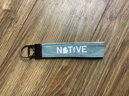 Heather Blue Cloth Fob Keychain