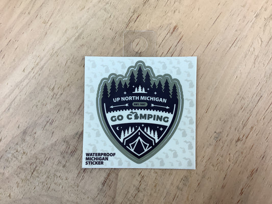 Go Camping - Badge - Waterproof Sticker (2" X 2.5")