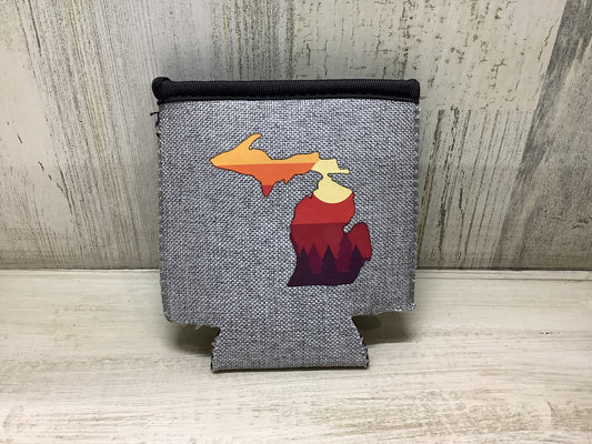 Sunset - Michigan - Heather Gray Koozie