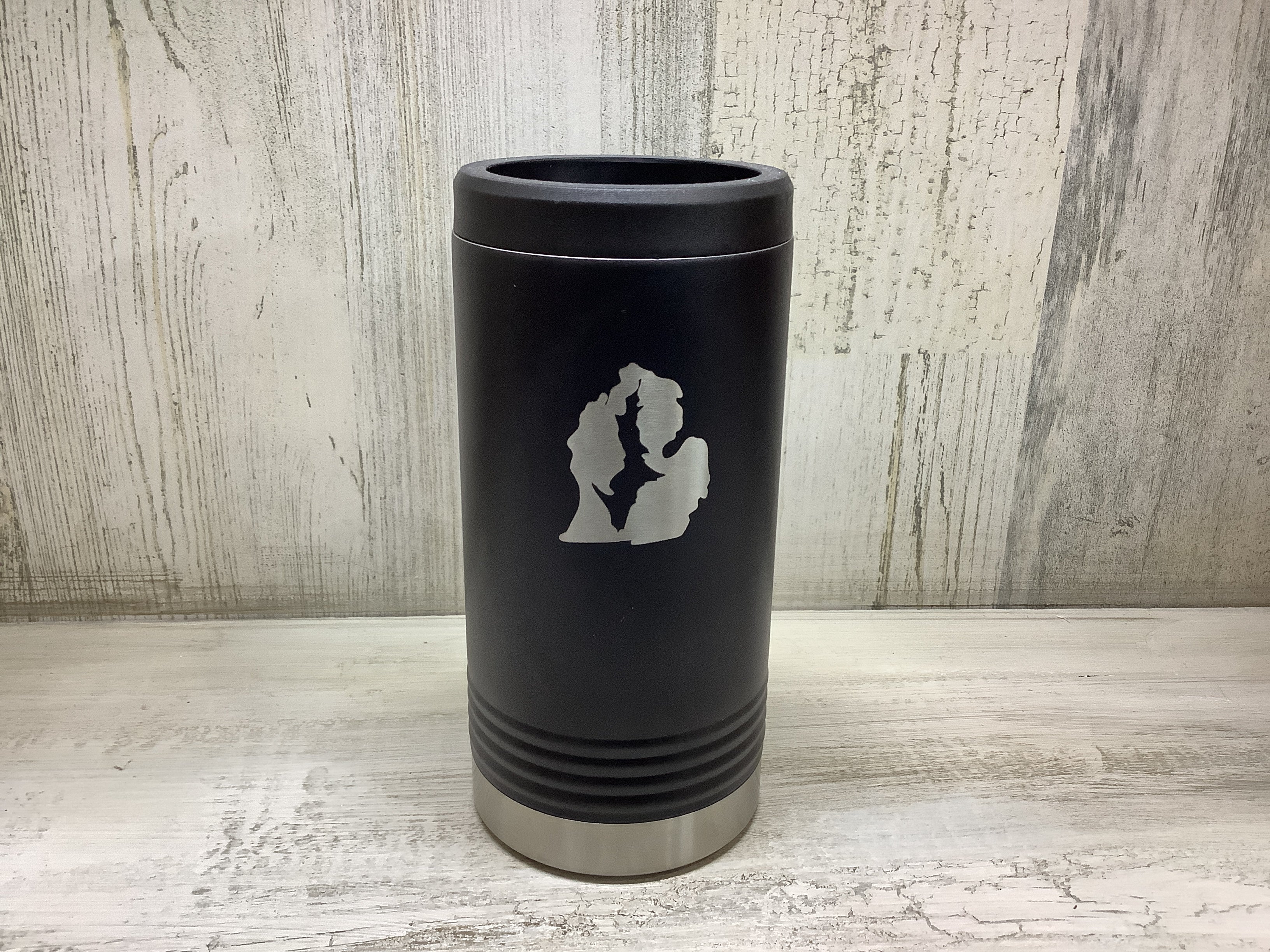 Engraved - UP inside LP - Black - Insulated Slim Can Tumbler