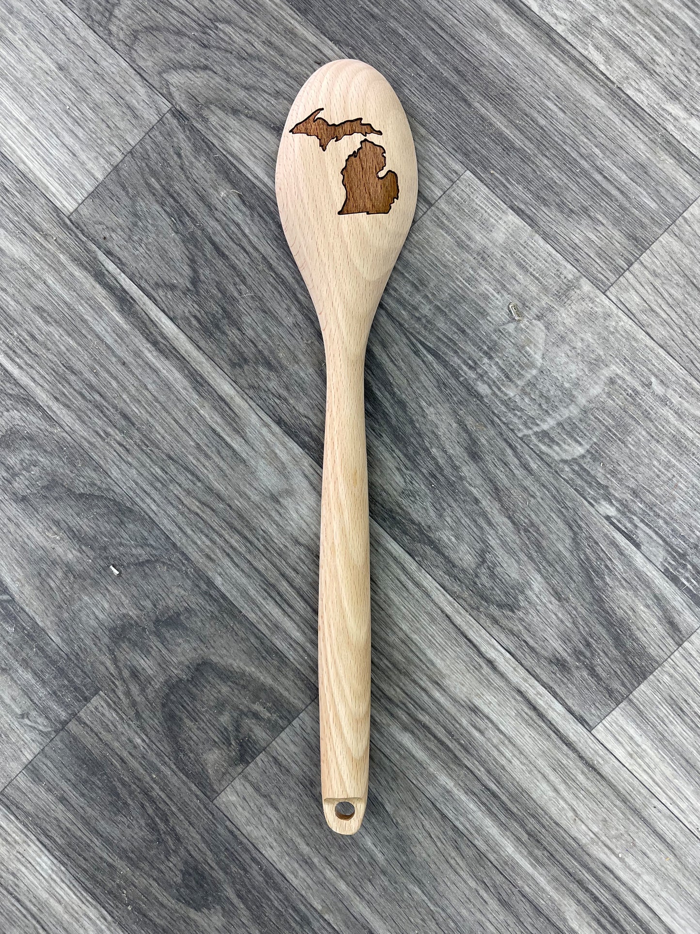 Michigan Wooden Engraved Spoon