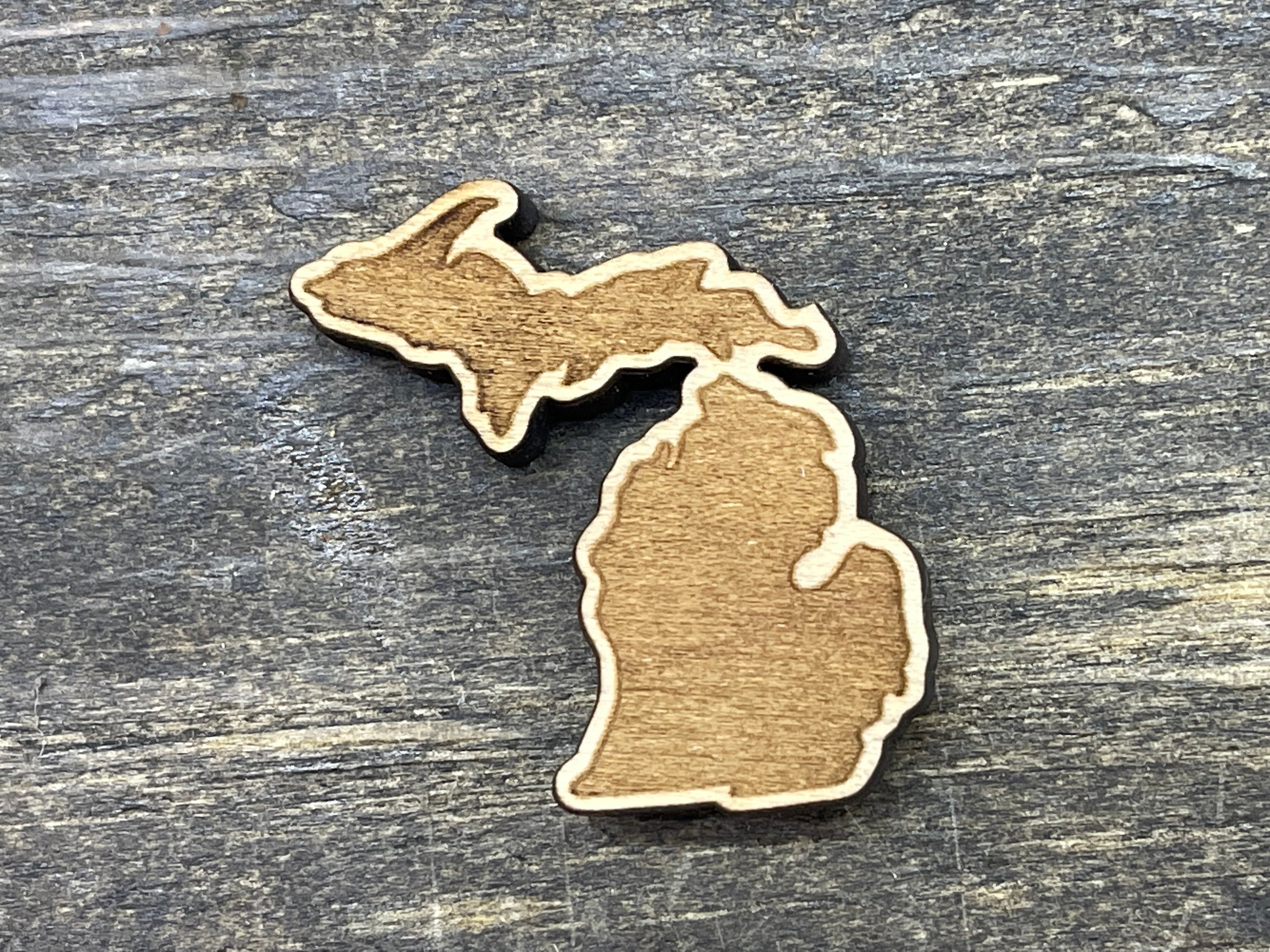 Michigan - Mini Wooden Magnet