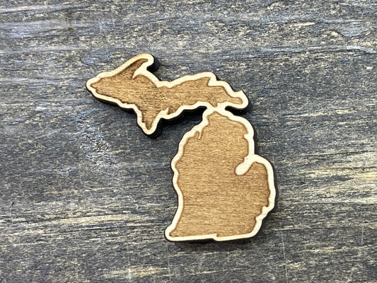 Michigan - Mini Wooden Magnet