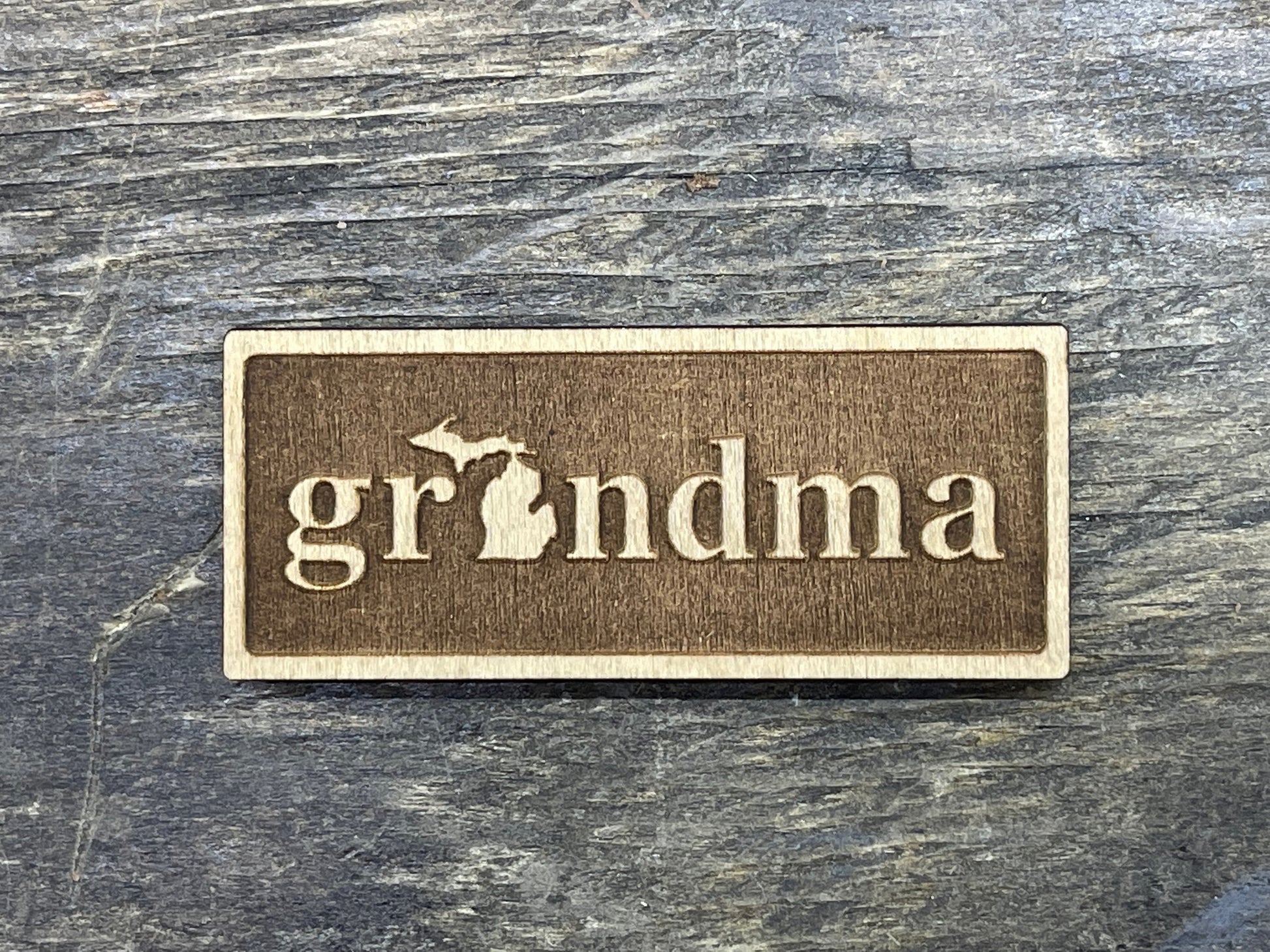 "Grandma" Rectangle - Word - Wooden Magnet