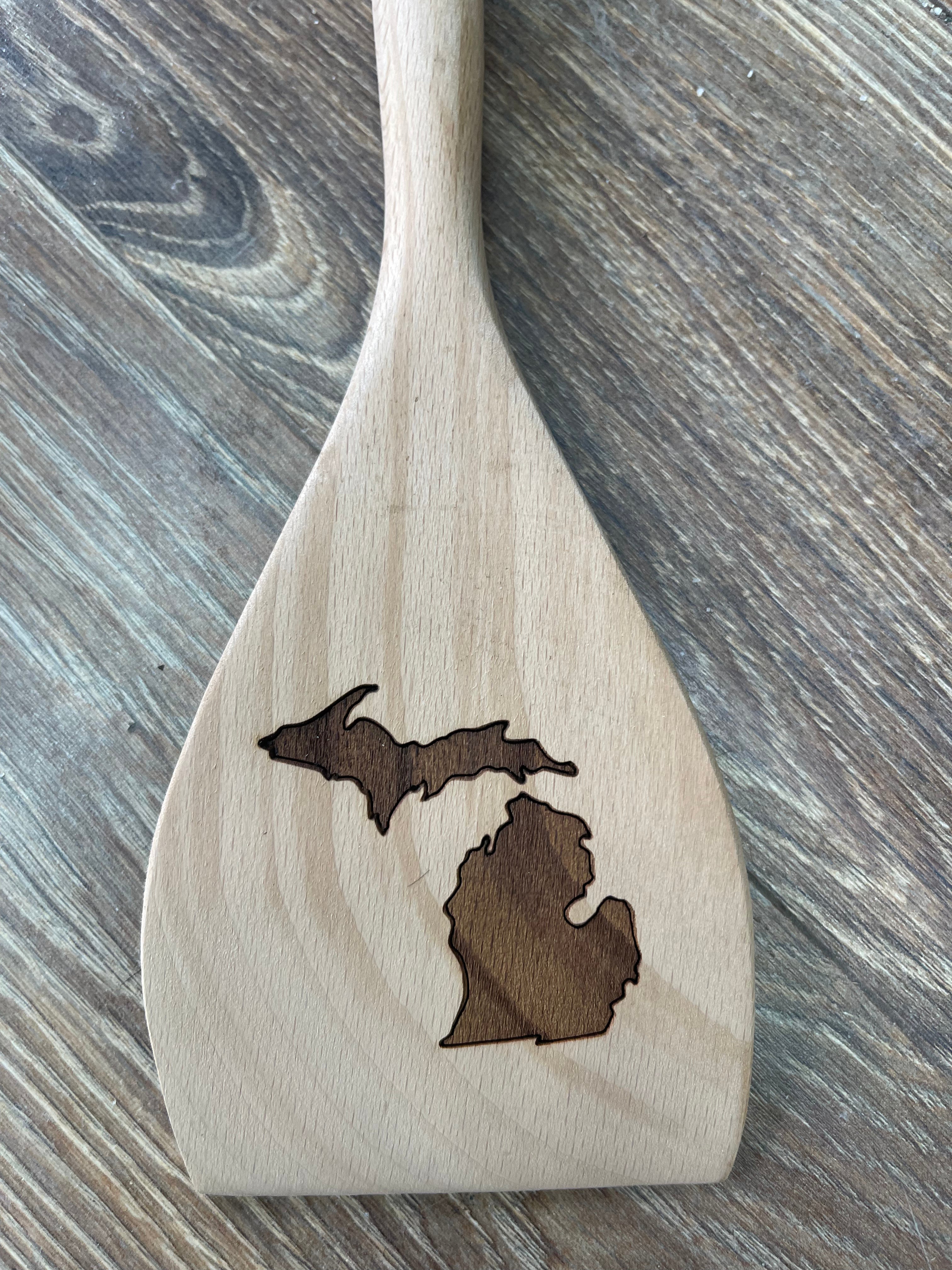 Michigan - Wooden Engraved Spatula