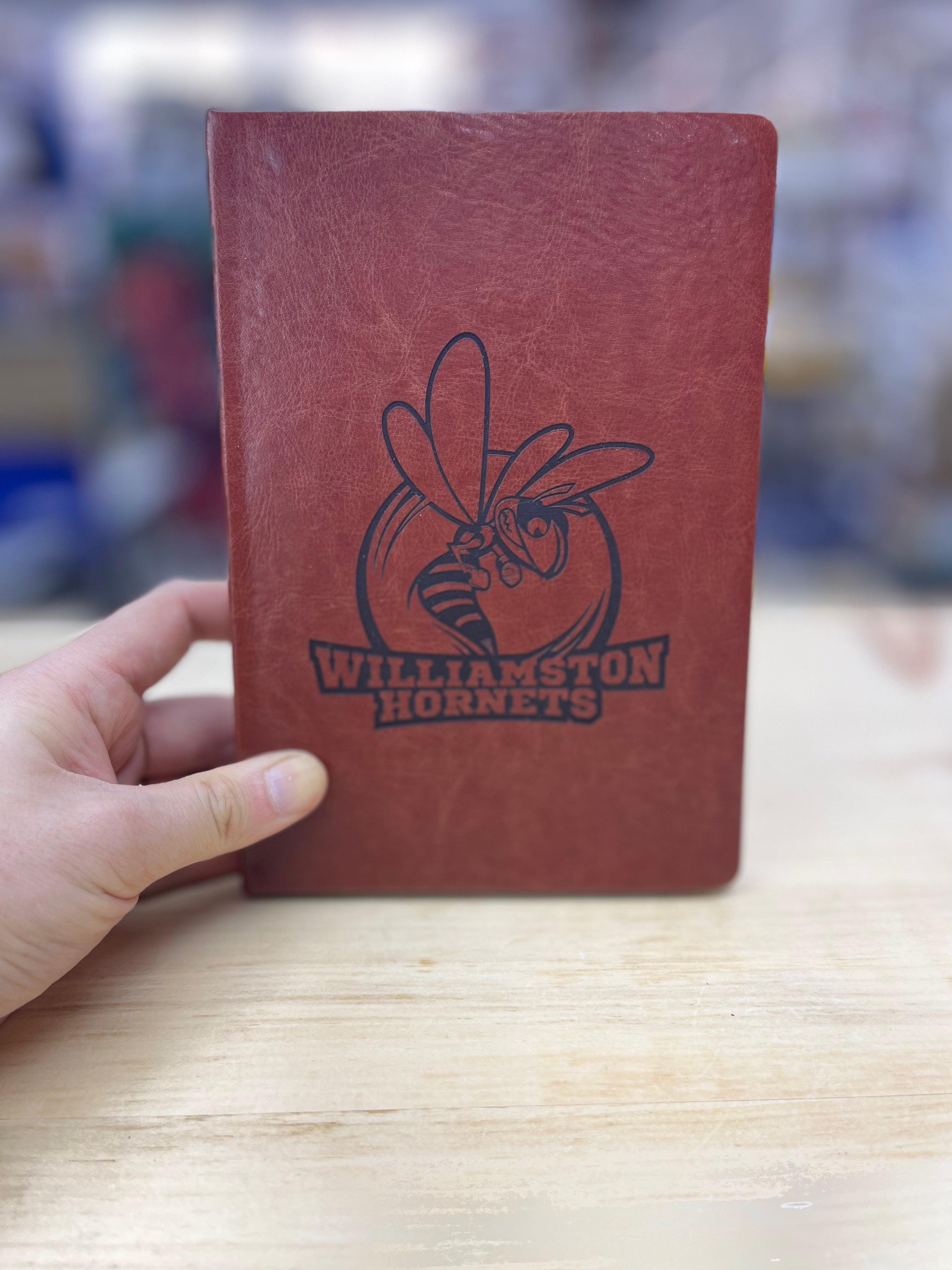 Brown Leather Engraved 'Williamston Hornets' Journal