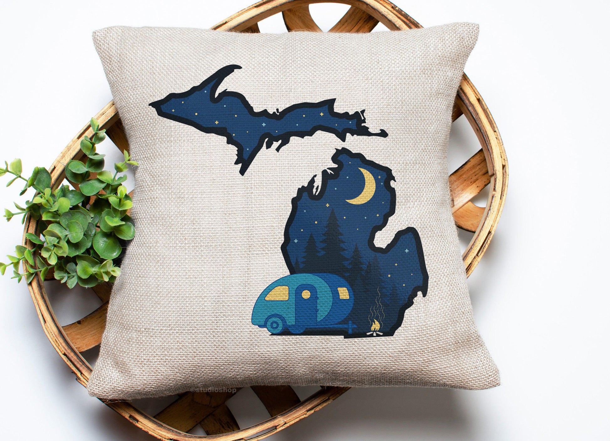 Michigan Camper Pillow