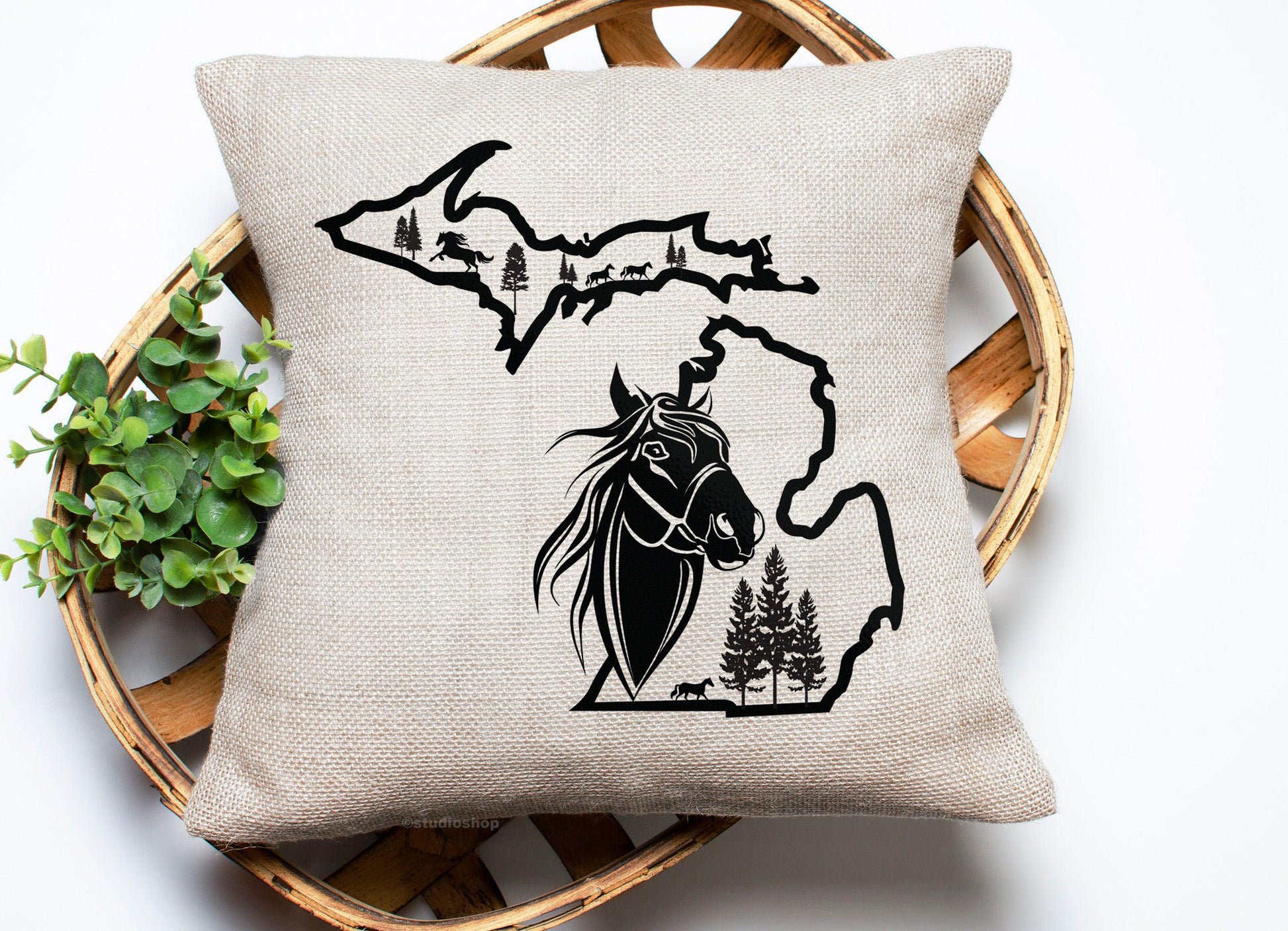 Michigan Horse Pillow