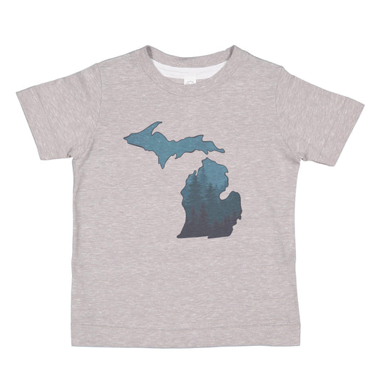 Night Pines Michigan -Adult - Vintage Gray Tee