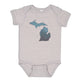 Night Pines Michigan - Vintage Gray Onesie