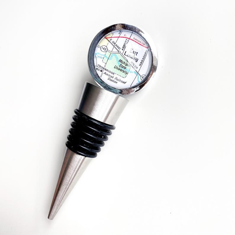 Map Wine Stopper -