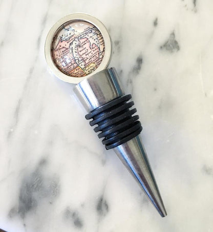 Map Wine Stopper -