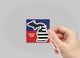 Michigan American Flag Bw Waterproof Kiss Cut Sticker (3" X 3")