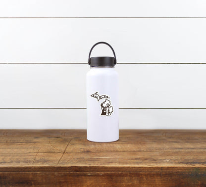 Michigan Deer Outline Waterproof Sticker (3" X 3")