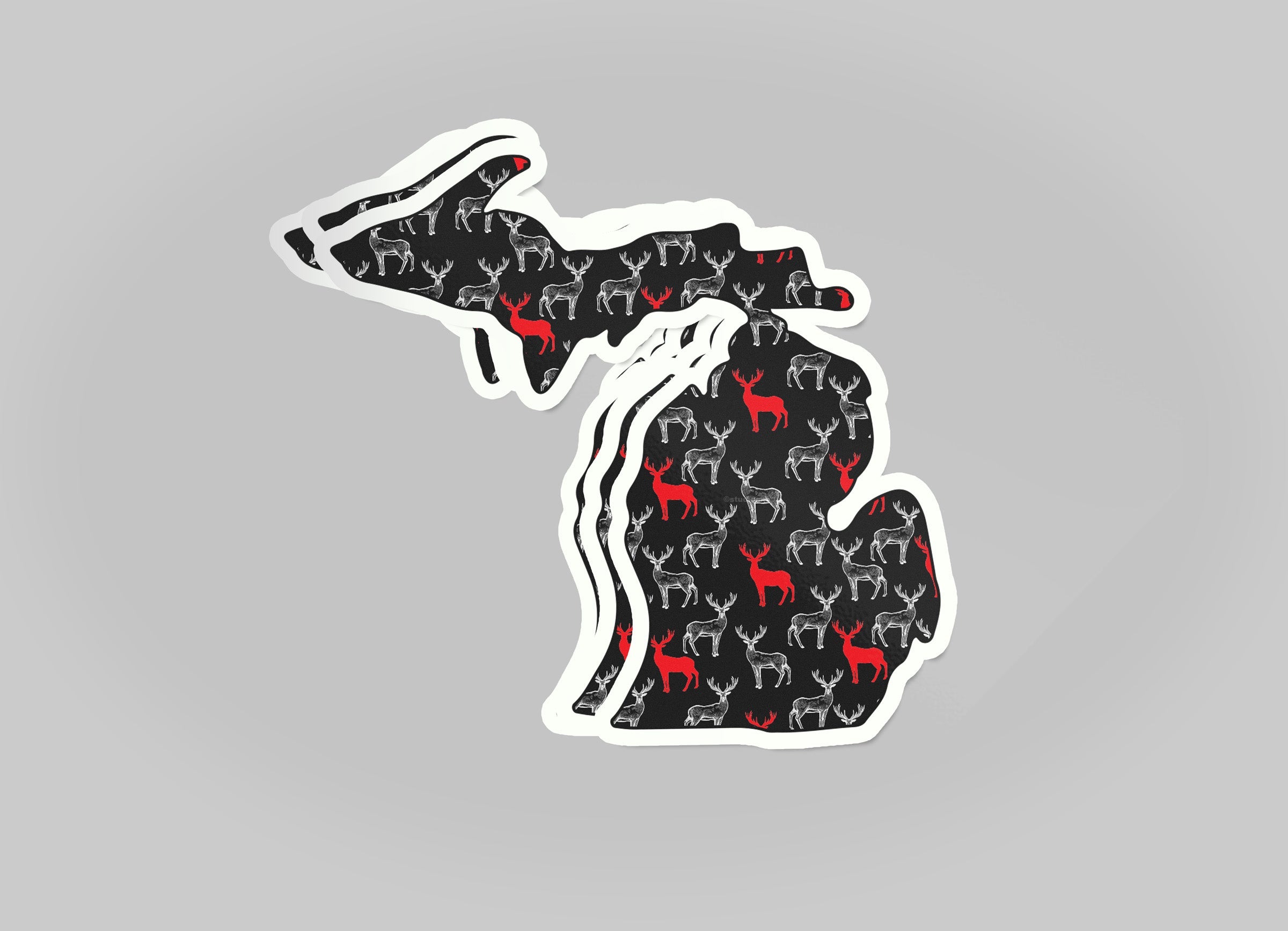 Michigan Deers Waterproof Sticker (3" X 3")