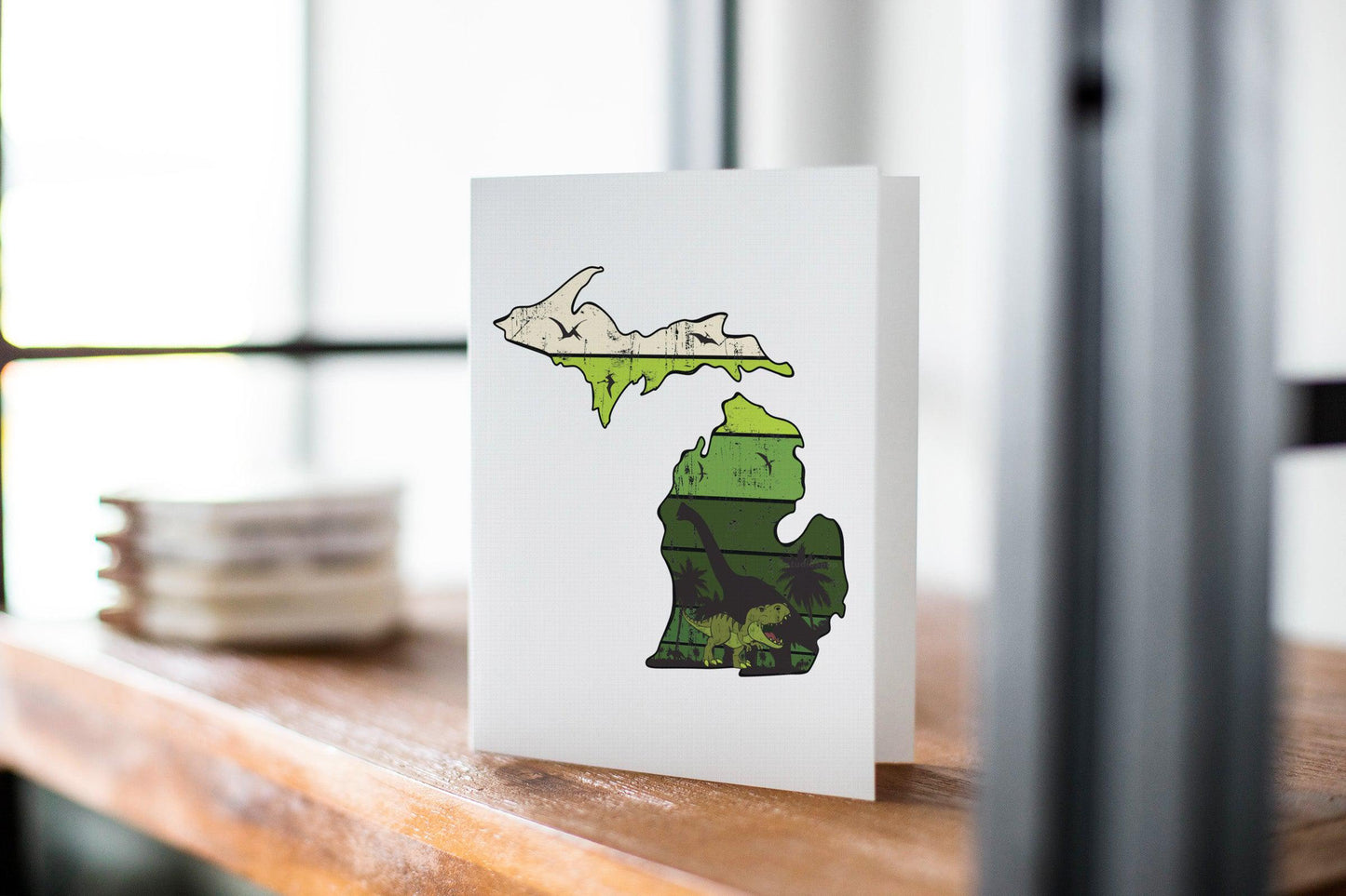 Michigan Dino Greeting Card