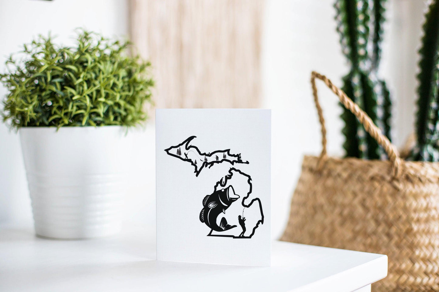 Michigan Fishing Greeting Card