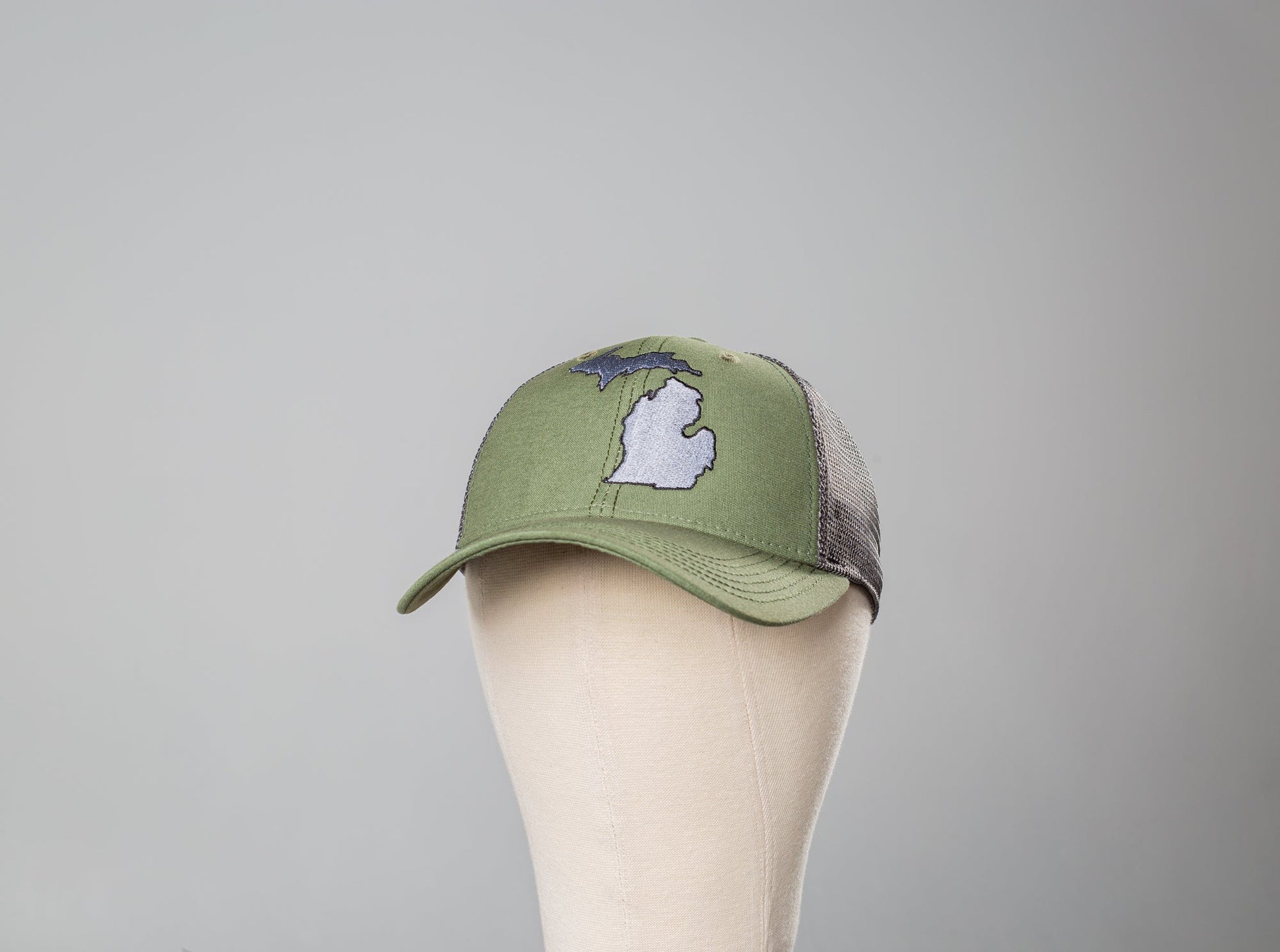Michigan Gray Embroidered Green Hat