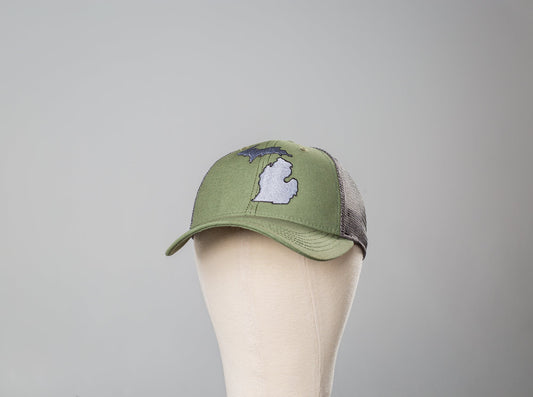 Michigan Gray Embroidered Green Hat