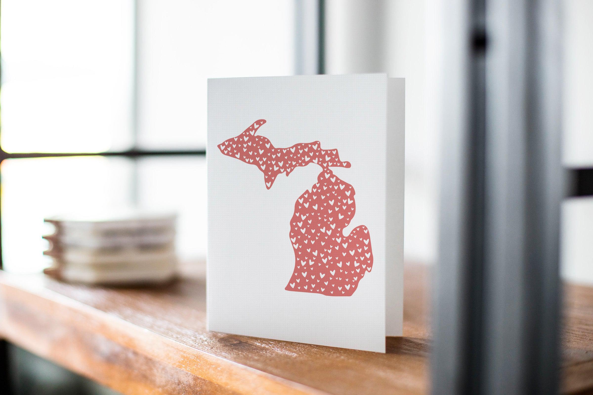 Michigan Hearts Greeting Card