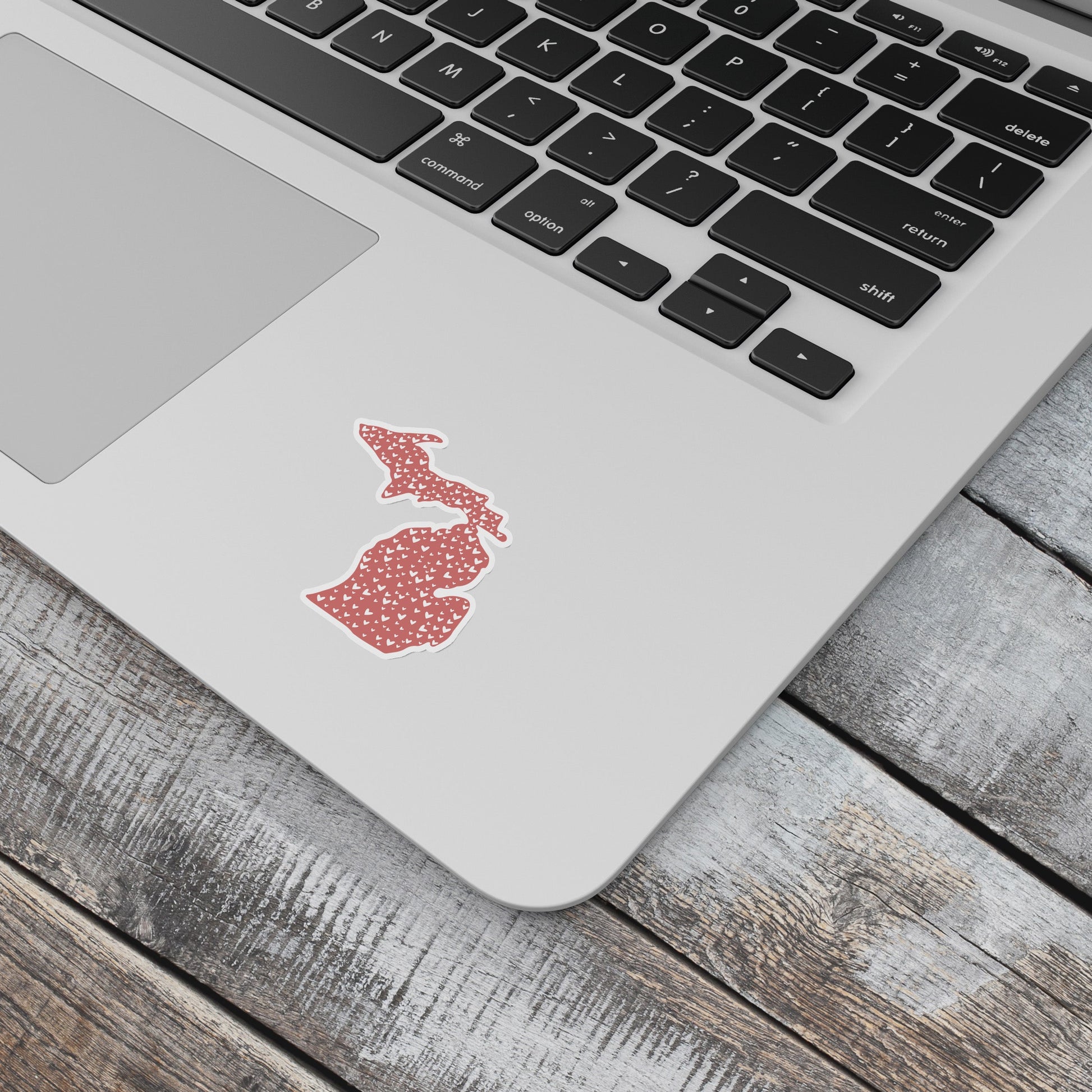 Michigan Hearts Waterproof Sticker (3" X 3")