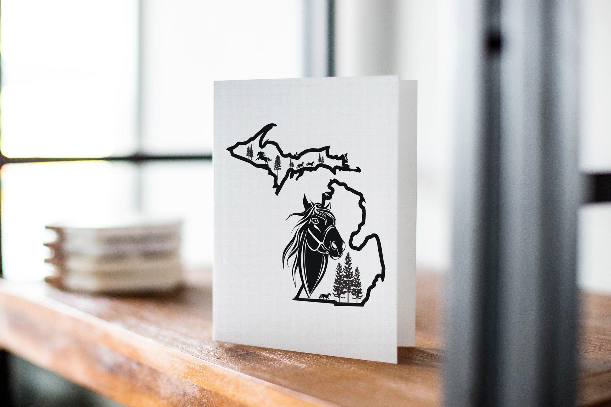 Michigan Horse Greeting Card