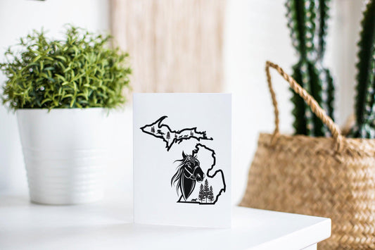 Michigan Horse Greeting Card